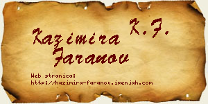 Kazimira Faranov vizit kartica